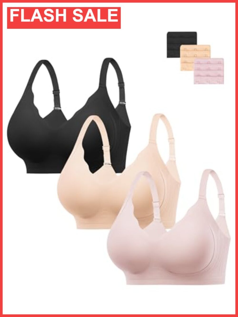 Seamless Wireless Push Up Bra High Support Jelly Gel Full Coverage Everyday